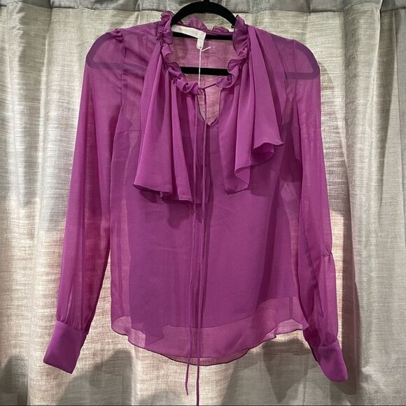 SEE BY CHLOE Purple Striking Georgette Top NWT! - Picture 16 of 16